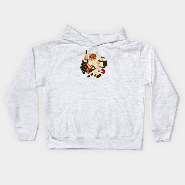 Materialism Kids Hoodie by Natalie Shaw Illustration